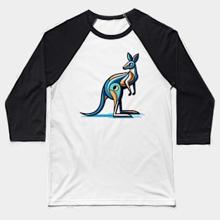 Pop art kangaroo illustration. cubism illustration of a kangaroo Baseball T-Shirt